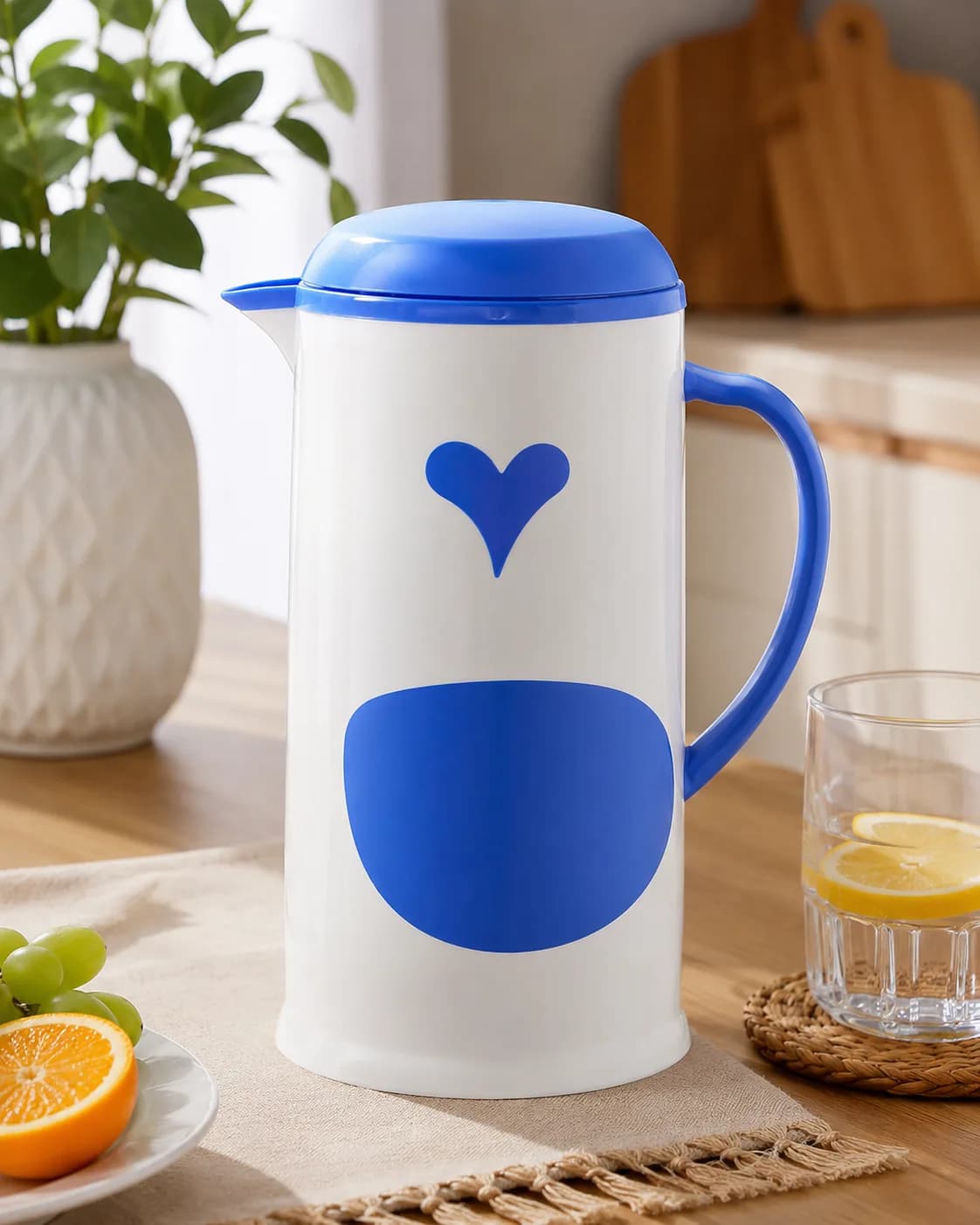 1.8L Insulated Plastic Water Jug with Handle & Lid