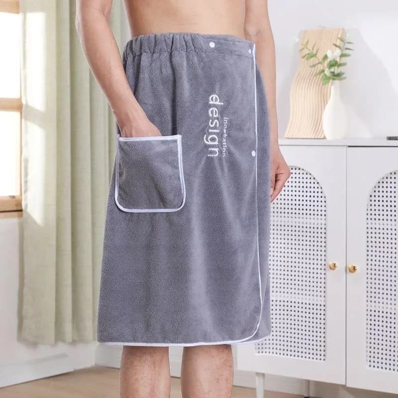 Men's Microfiber Robe, Quick-Dry Towel, Wearable Blanket, Soft, One Size, 1 Piece