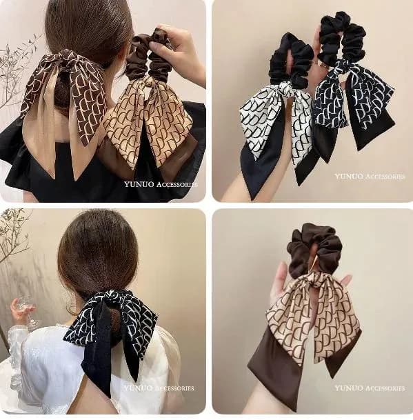 women Printed Bow Hair Bundle