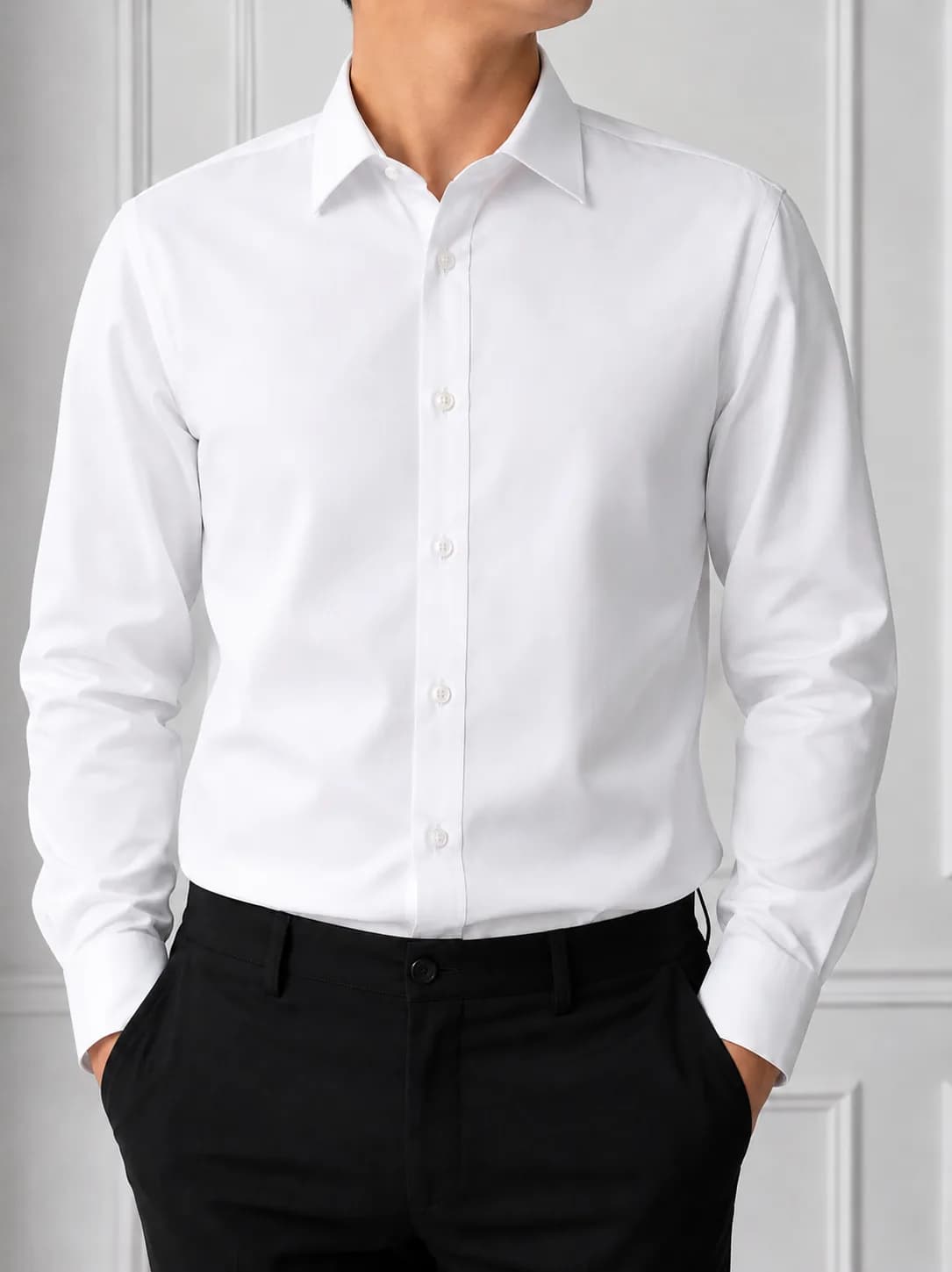 Canabella Slim Fit White Formal Shirt