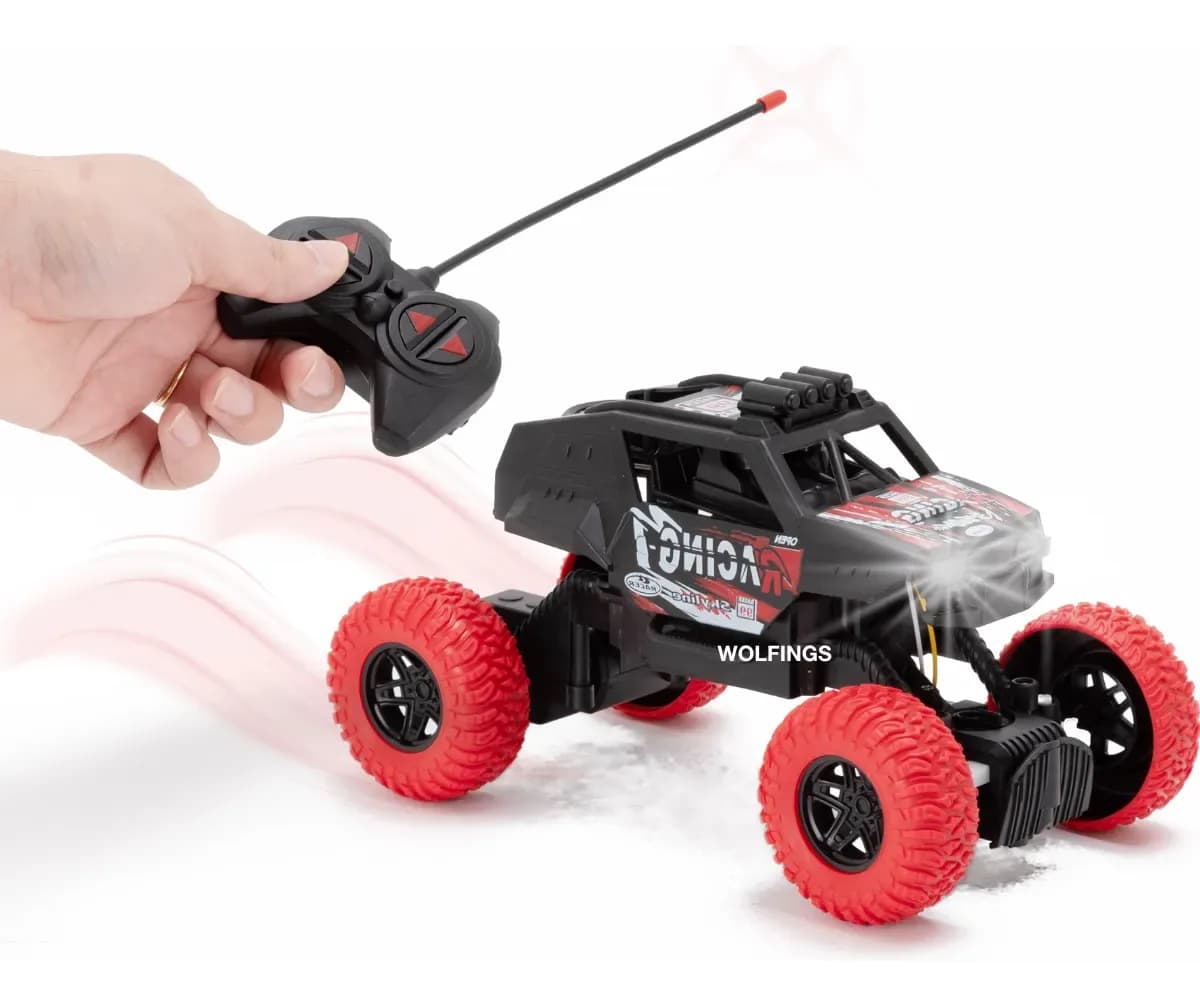 RC Racing 4x4 Off-Road Monster Truck – High-Speed Remote Control Car (Red & Blue Wheels)