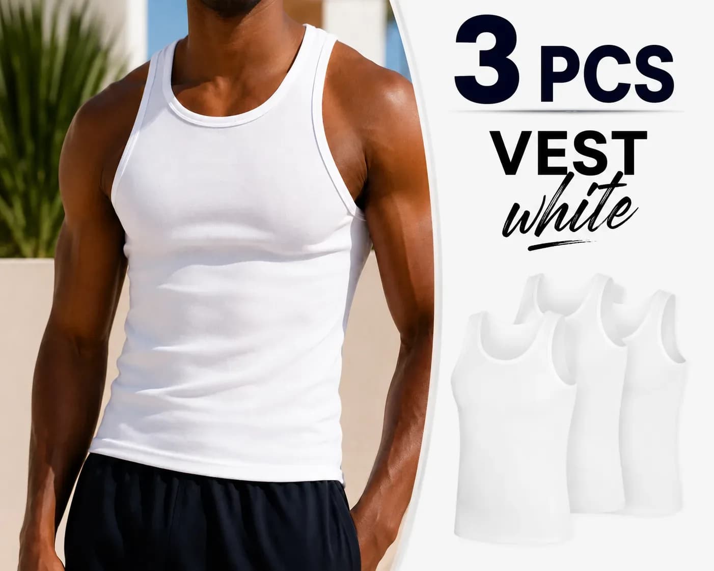 LAB FAT Men’s Cotton Vests – Pack of 3
