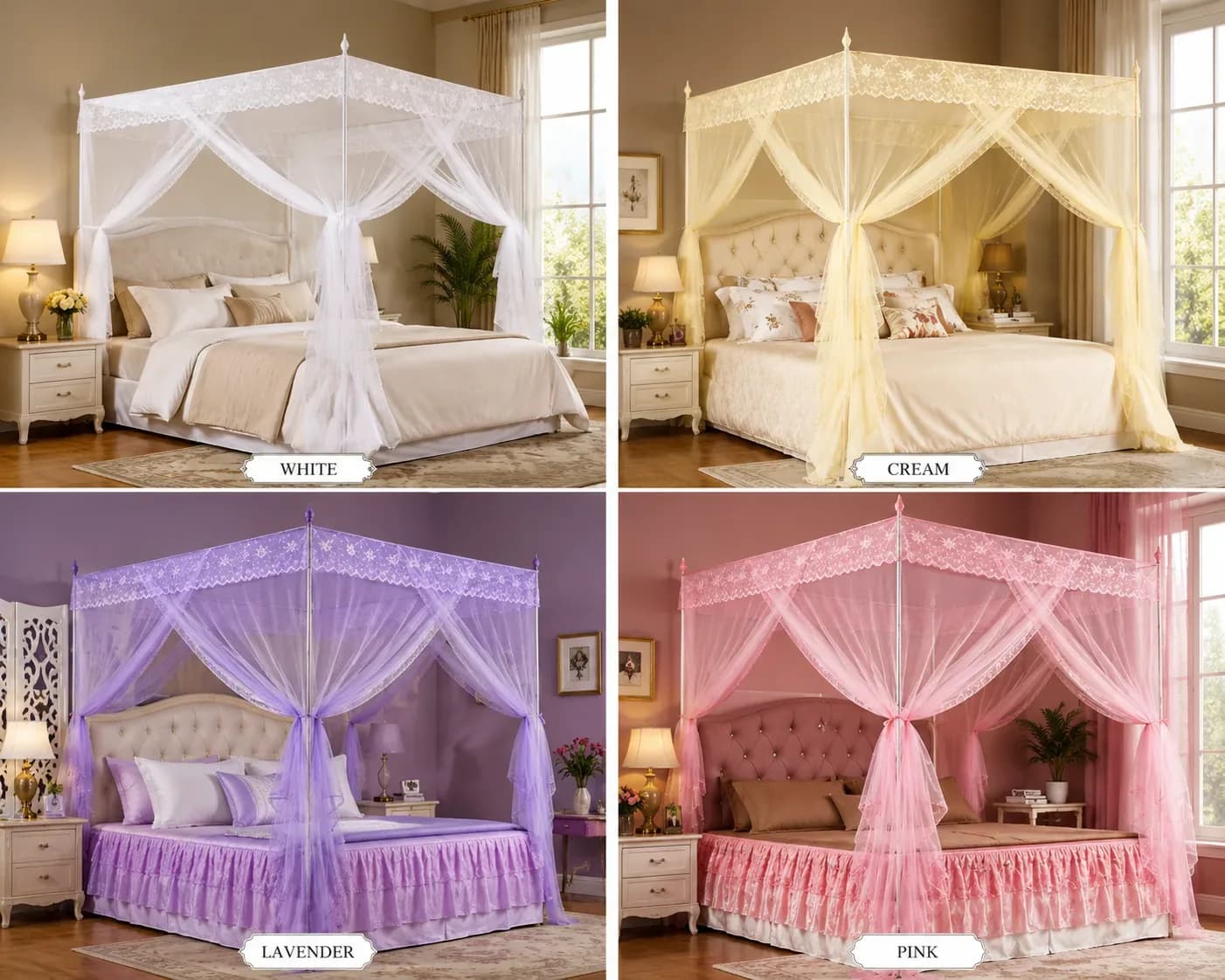 Luxury Lace Canopy Mosquito Net Bed Curtain
