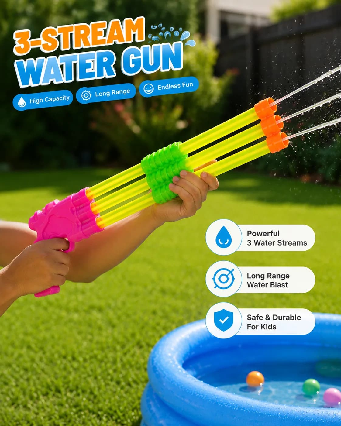 3-Stream Water Gun Toy
