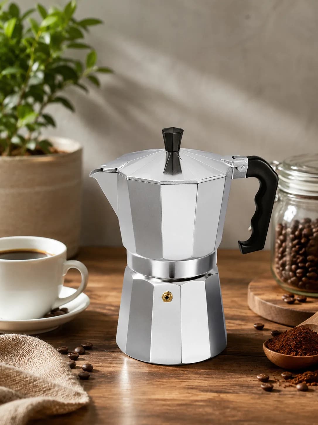 9-Cup Aluminum Stovetop Espresso Coffee Maker (Moka Pot)