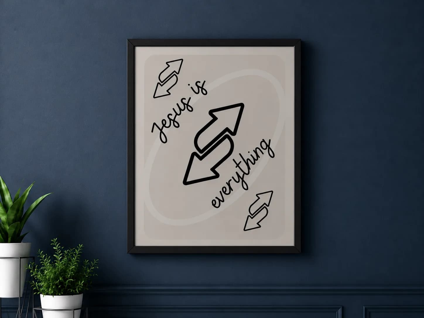 Jesus Is Everything Wall Art Frame – Premium Christian Poster with Black Frame (A2 & A3 Sizes)