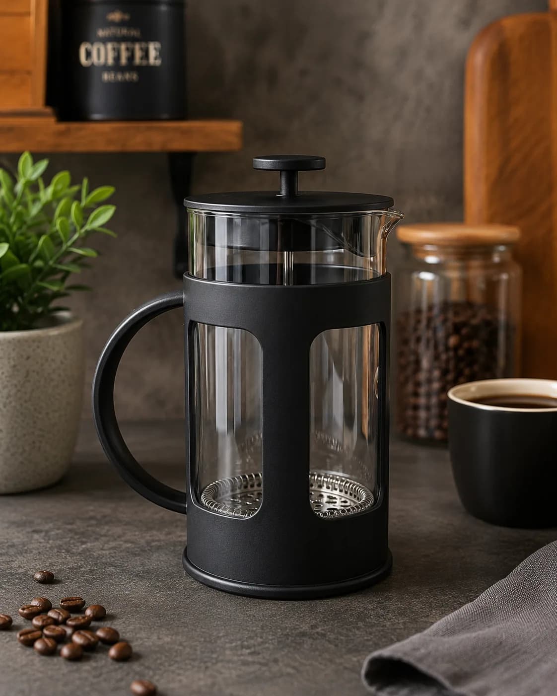 Premium French Press Coffee Maker – Heat-Resistant Glass Coffee & Tea Brewer