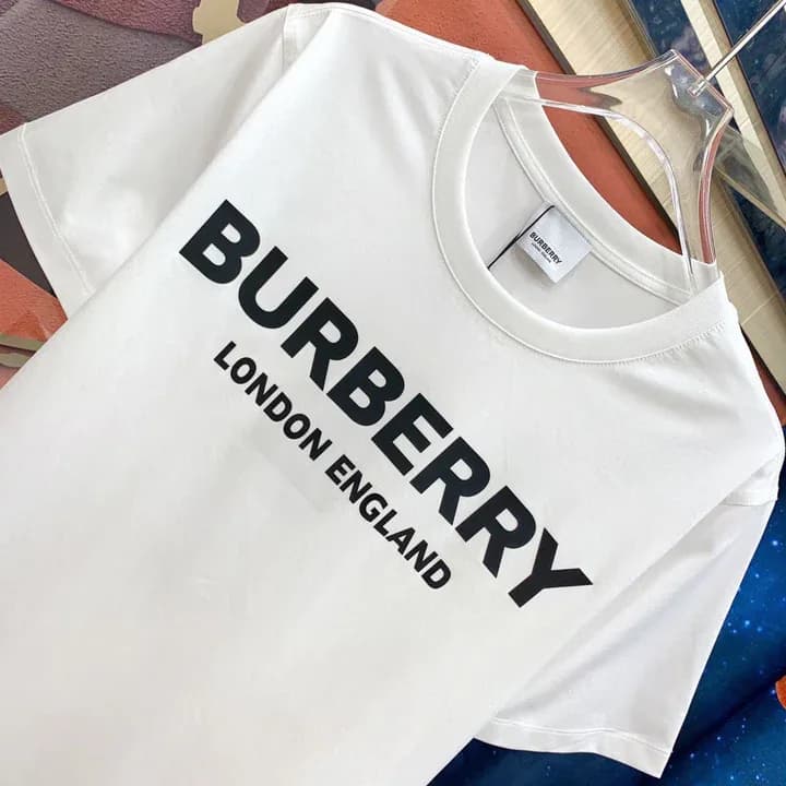 Burberry Black Cotton Embroidered T-Shirt