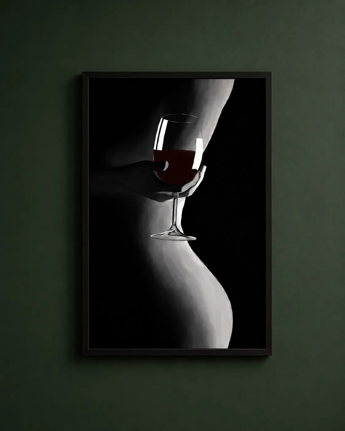 Wine & Silhouette – Premium Framed Wall Art