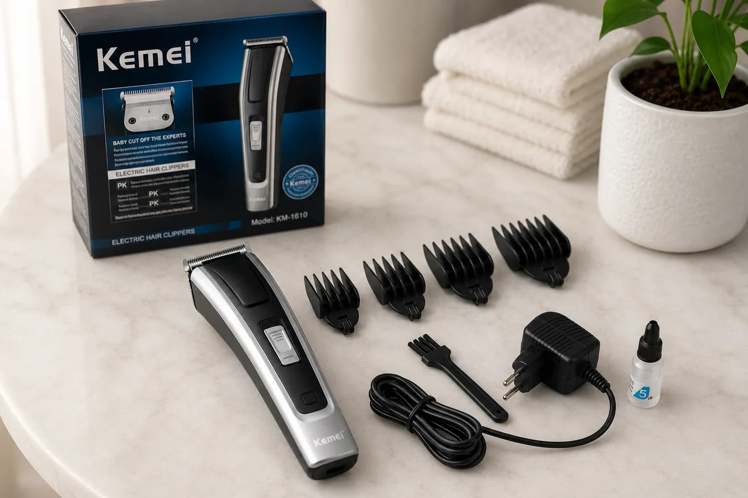 Kemei KM-1610 Professional Electric Hair Clipper & Beard Trimmer Kit