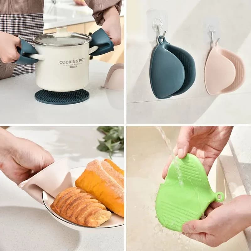2pcs Silicone Heat-Resistant Grip Clip (Pot Holder & Dish Grabber) 2pcs