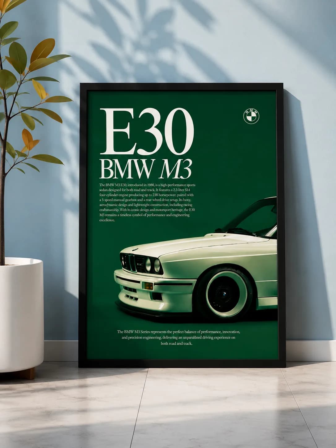 BMW E30 M3 Heritage Wall Art Poster