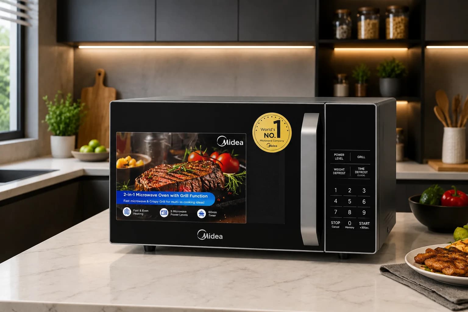Midea 2-in-1 Microwave Oven with Grill Function