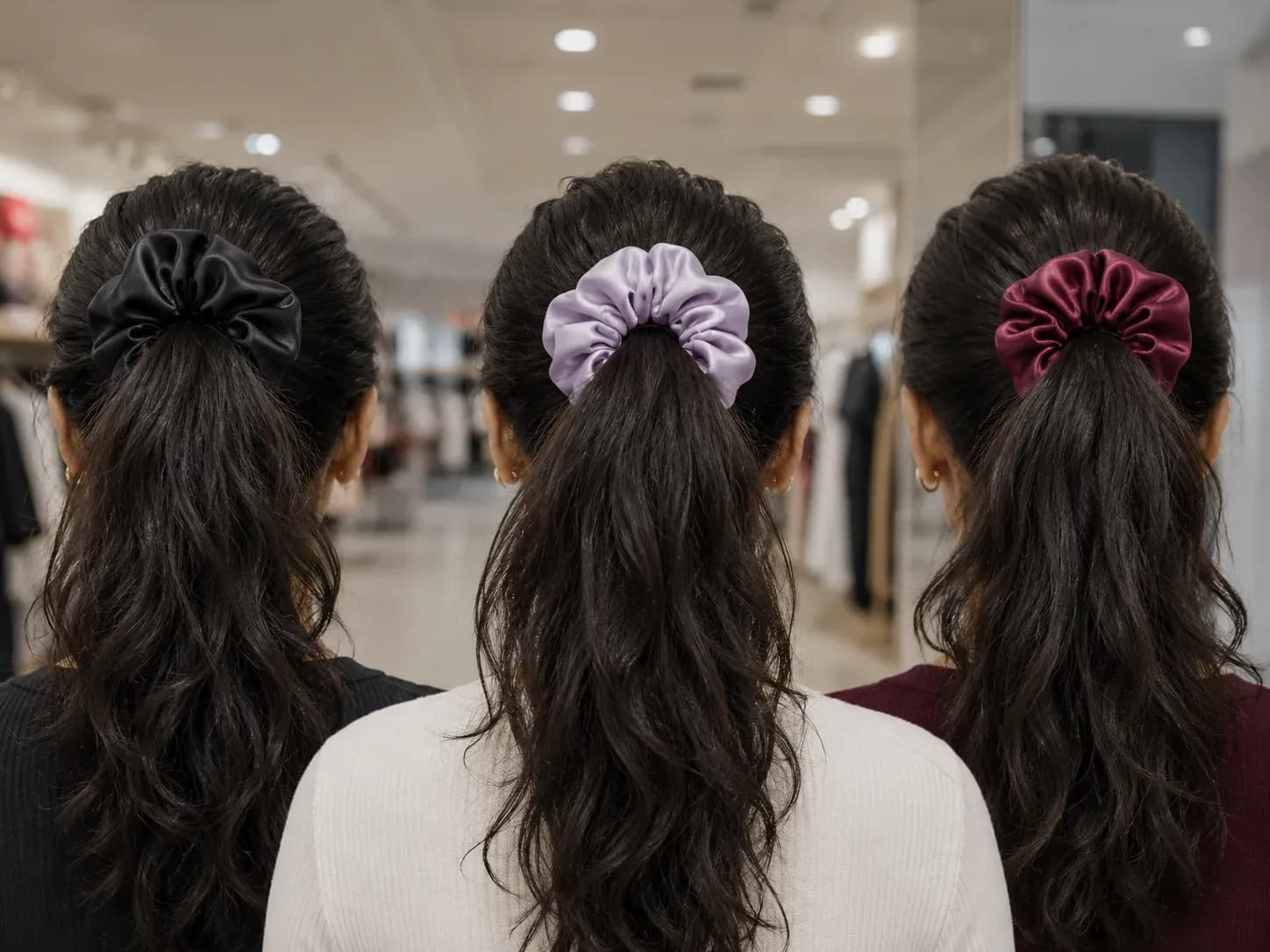 Lavender Satin Hair Scrunchie