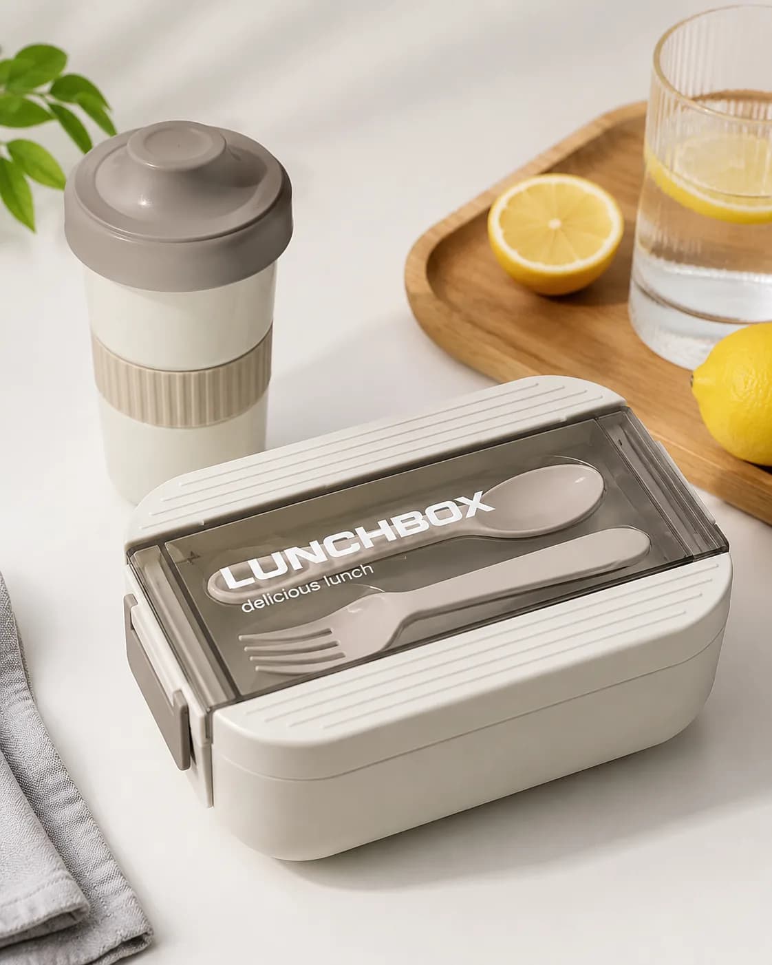 Lunch Box Set with Cup & Cutlery