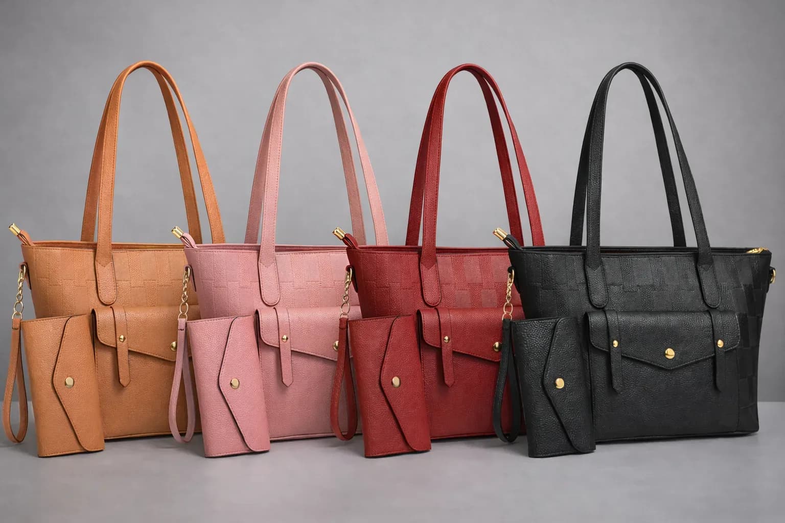 Elegant 2-Piece Women Tote Bag Set with Matching Wallet
