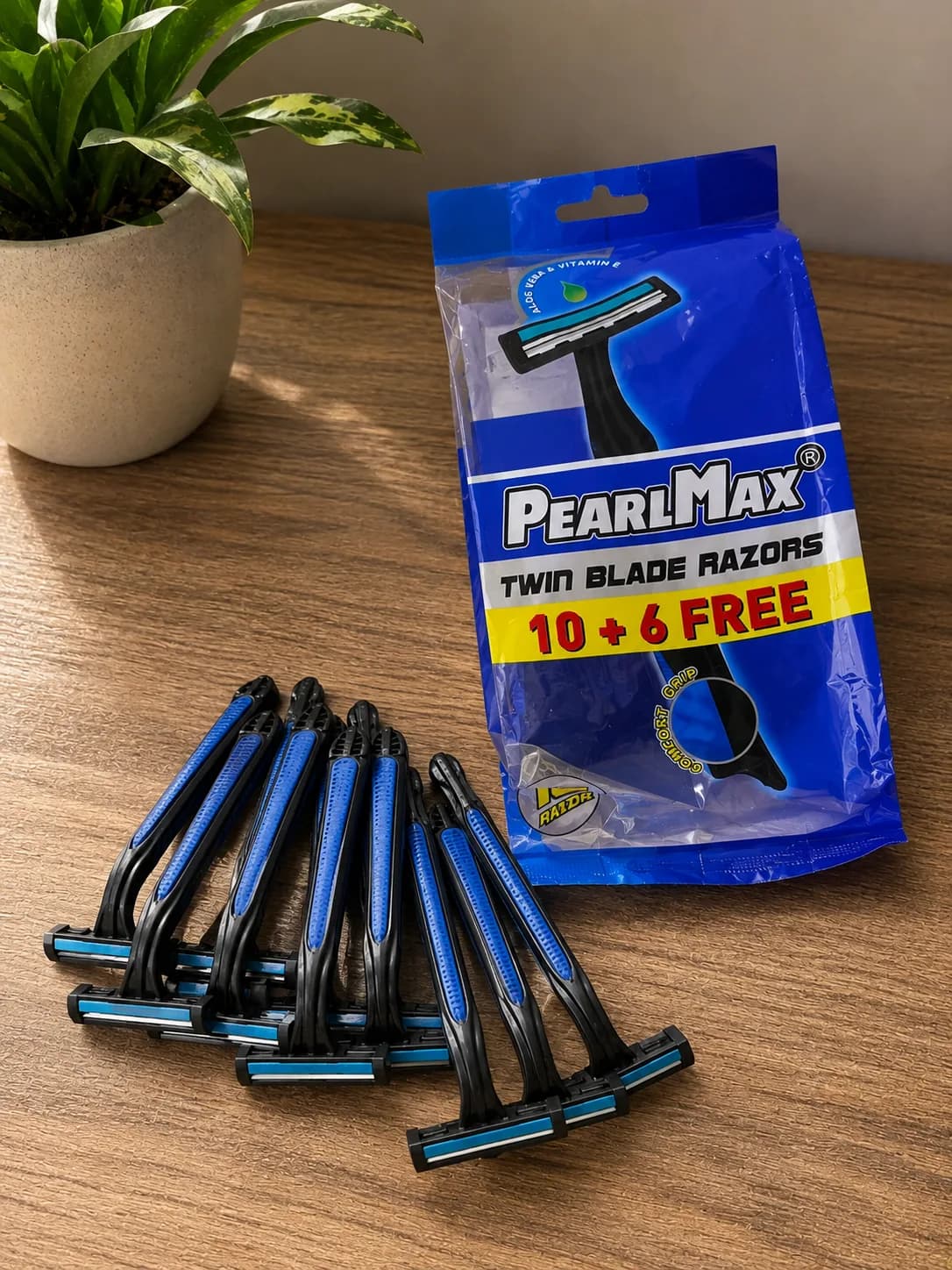PearlMax Twin Blade Disposable Razors (16 Pack – 10 + 6 Free)