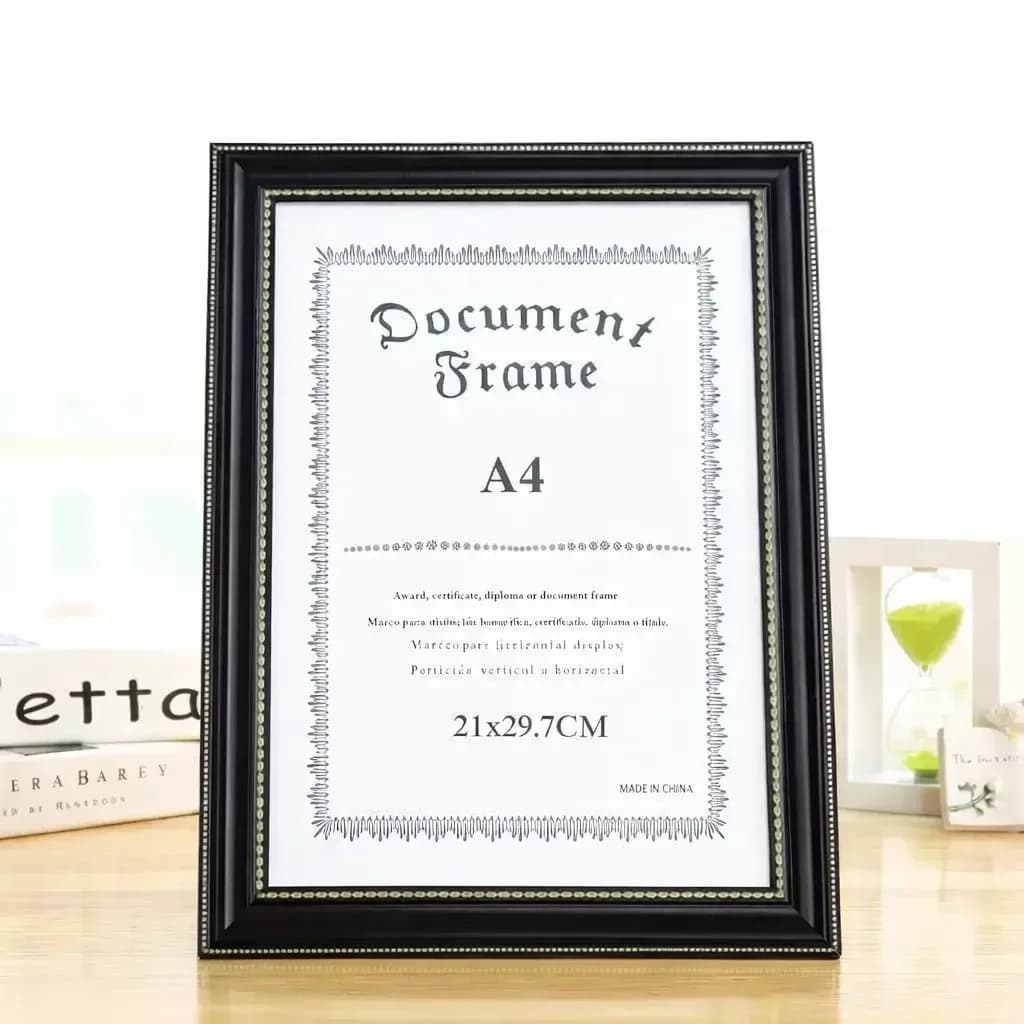 Classic Black A4 Certificate & Document Frame
