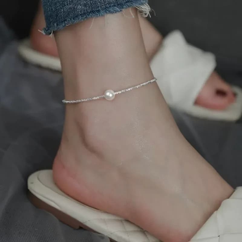 Sterling Silver Anklet Chain Hollow Ball Pendant Anklets Bracelet Chain For Women