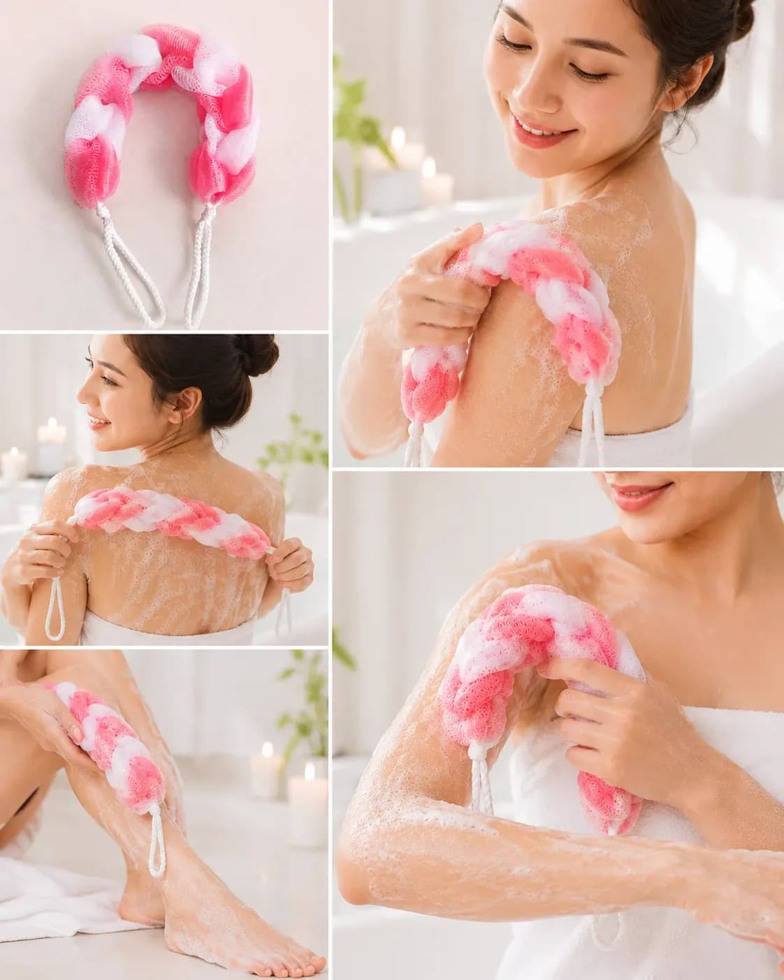 Braided Mesh Long Body Scrubber