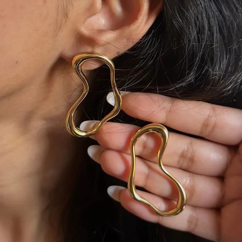 Lava Lines Crescent Earrings For Women