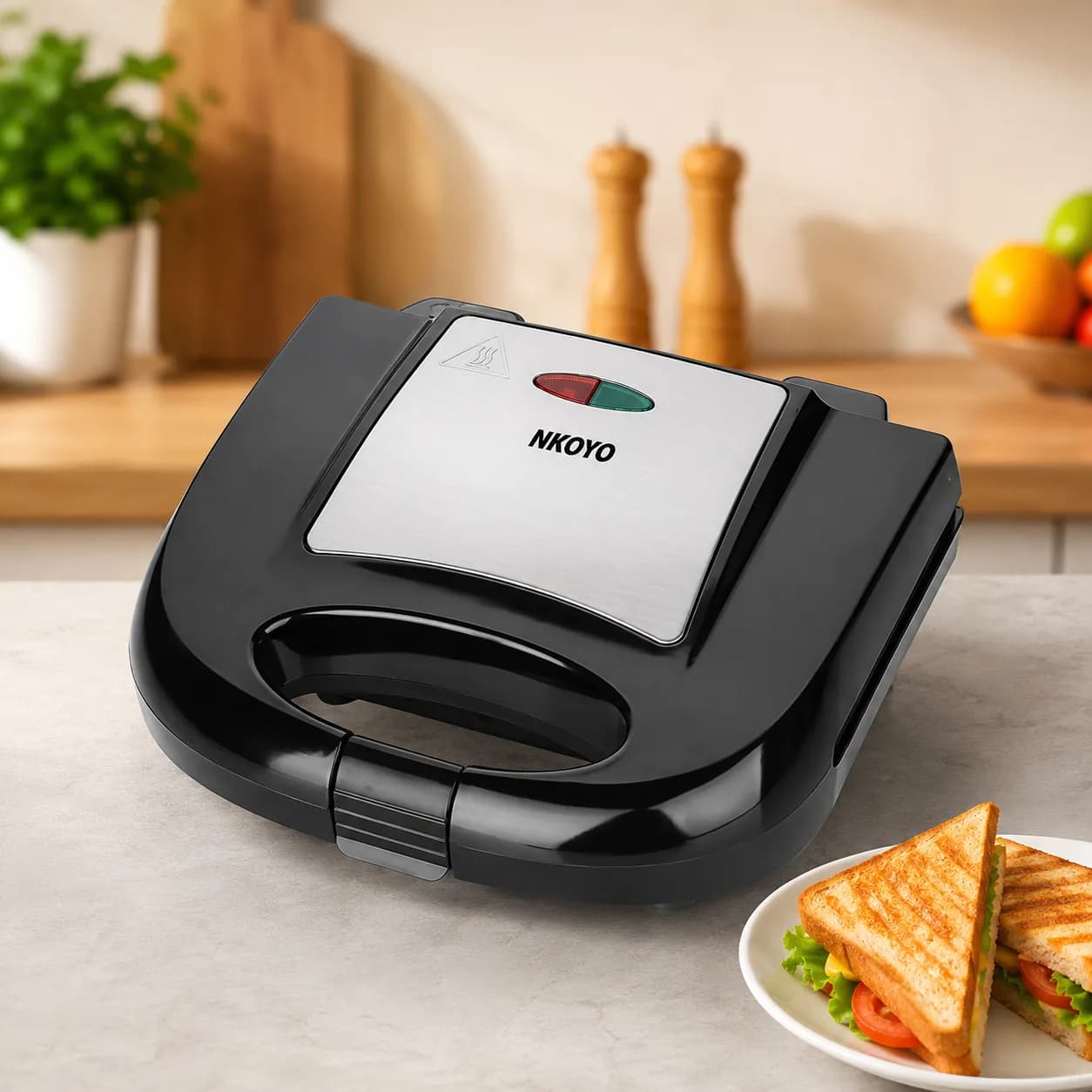 NKOYO 750W Electric Sandwich Maker