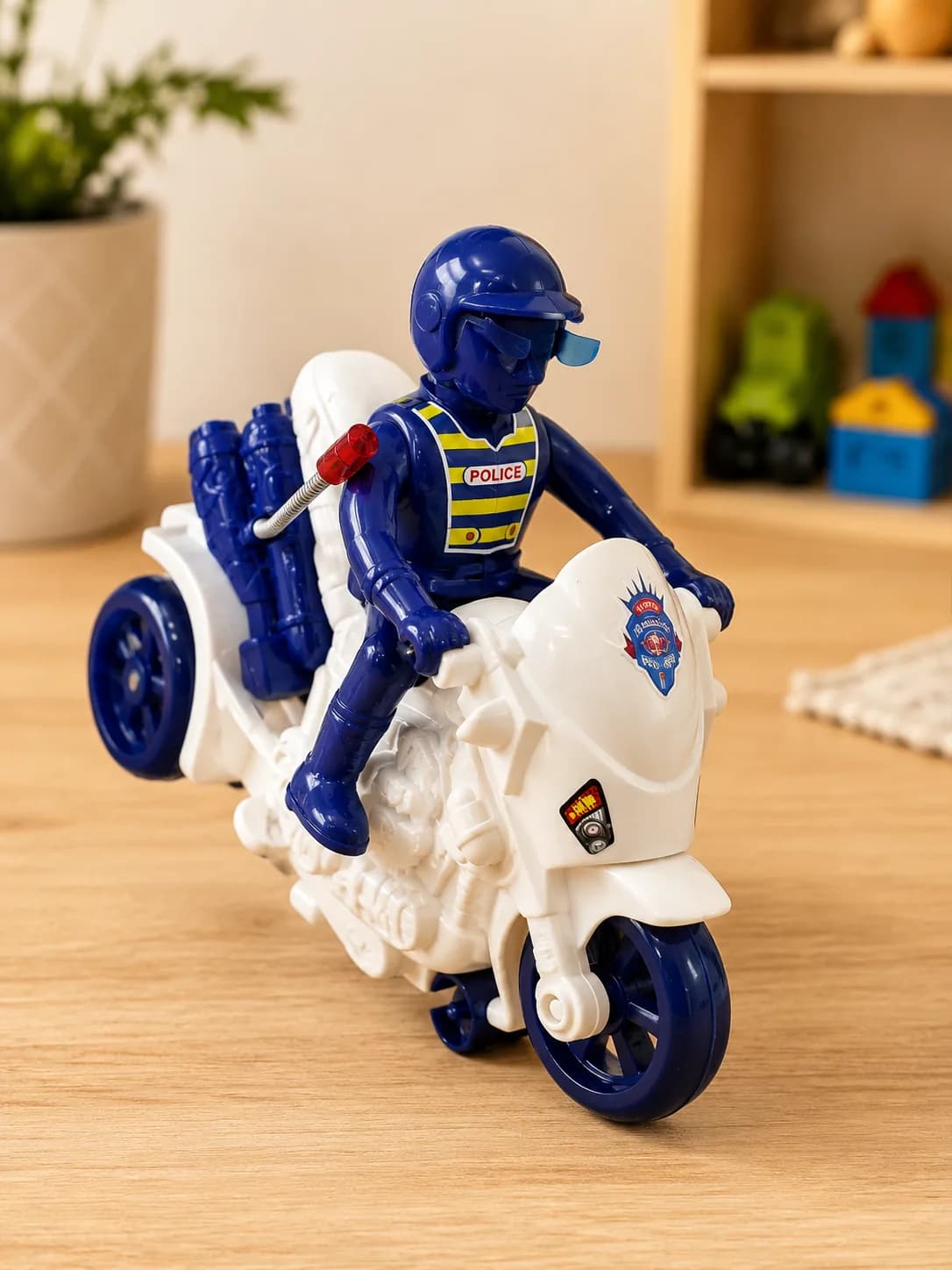 Police Motorcycle Toy with Rider