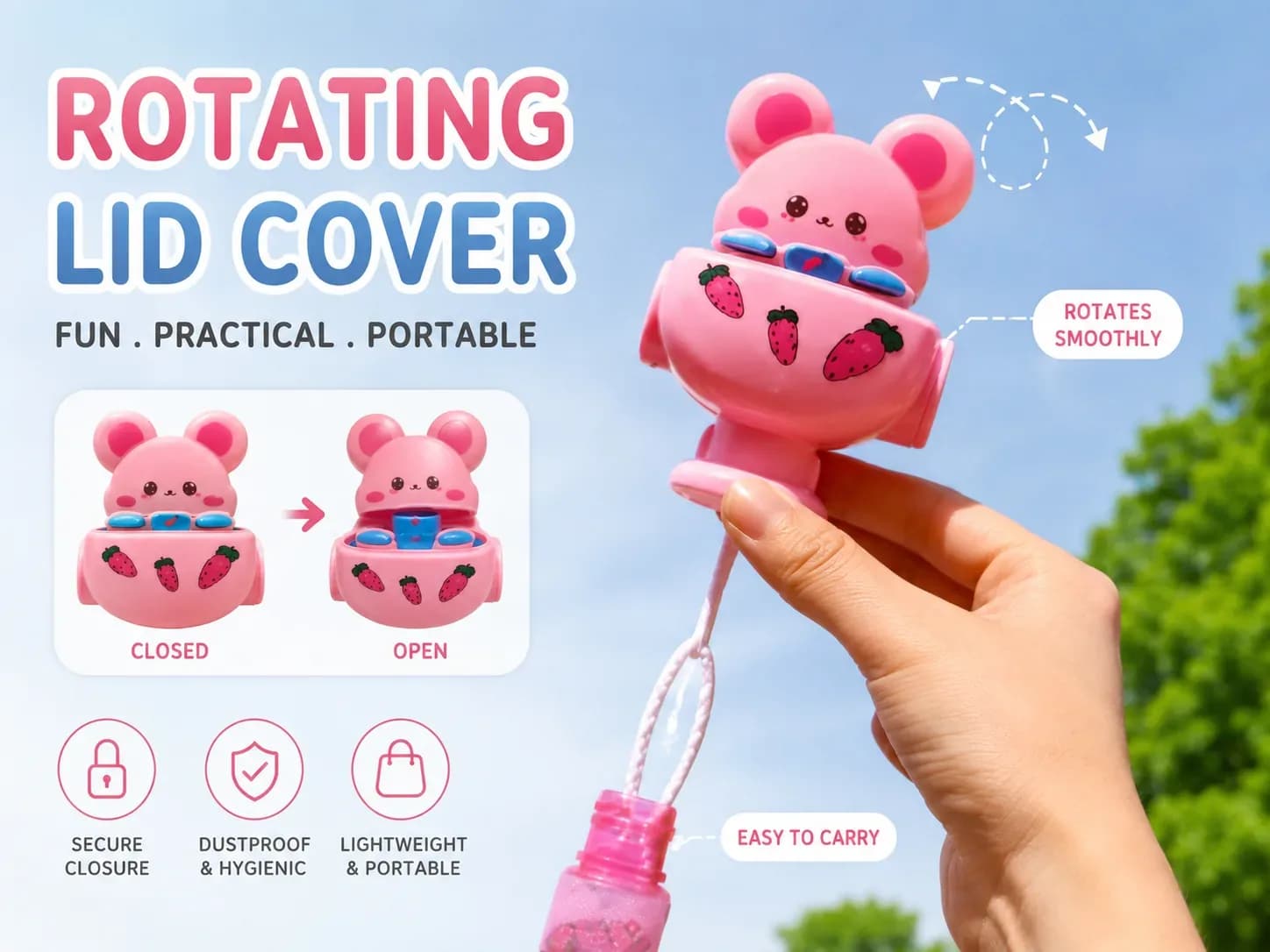Mini Cartoon Bunny Bubble Wand Toy.