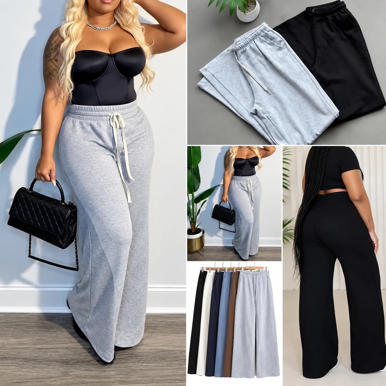 Women’s Wide-Leg Drawstring Sweatpants – Relaxed Fit