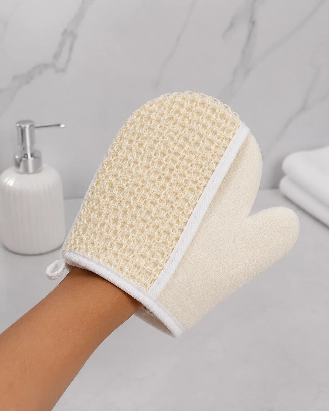 2-Piece Natural Exfoliating Bath Sponge & Bath Glove Set