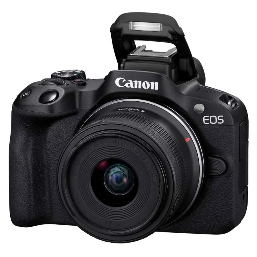 Canon EOS R50 BK Mirrorless Camera with RF-S 18-45mm IS STM Lens – EU26 Kit