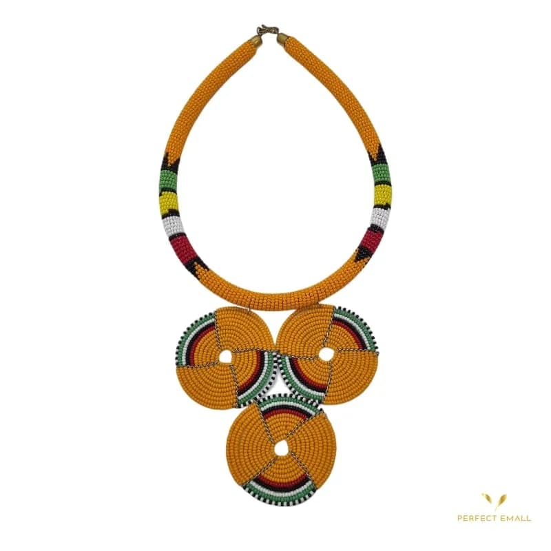 Handmade Beaded Necklaces for Ladies Orange