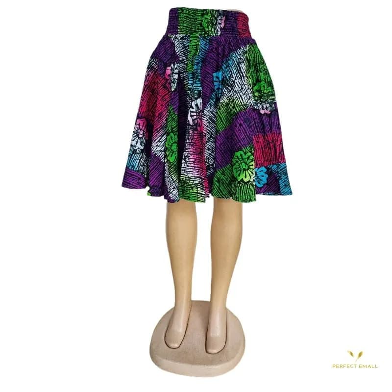Women African Print Skirt Print Circle Skirt