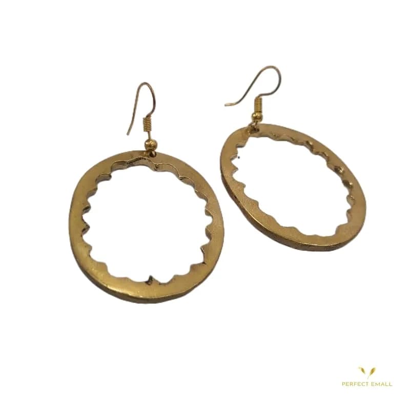 Copper Earrings -Wheel