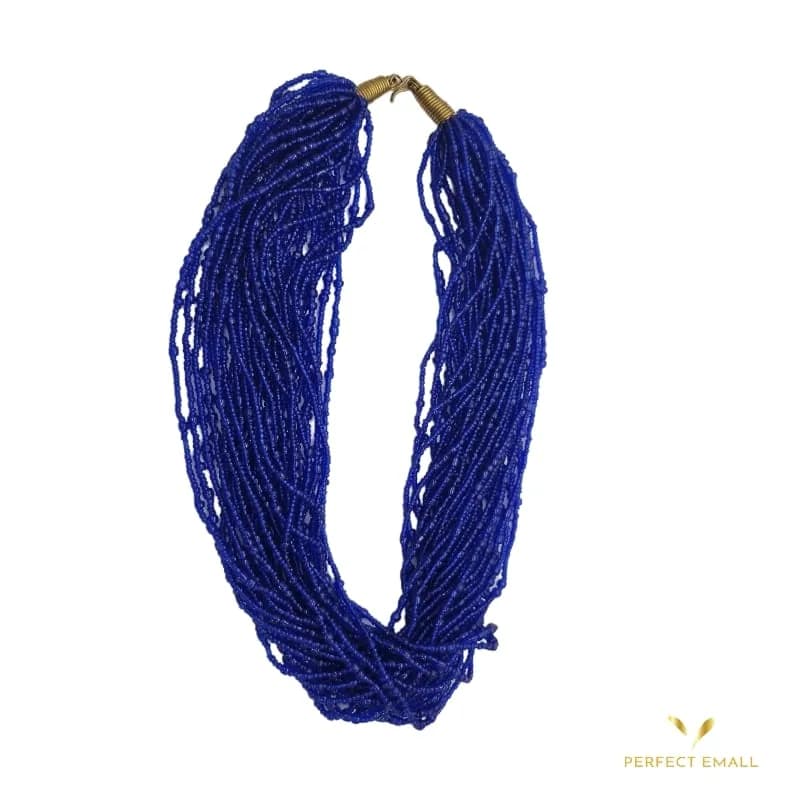 Soft Cuff Beads Necklace for Women Blue