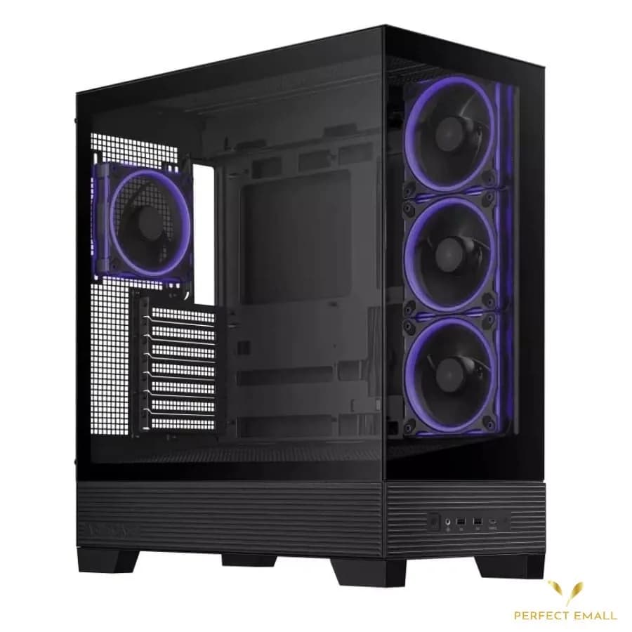 ASUS A31 PLUS TG ARGB Black Case | Mid-Tower ATX with Tempered Glass & ARGB Fans