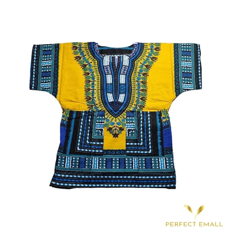 African Print Kikoi Men’s Shirt with Short Sleeve-dz