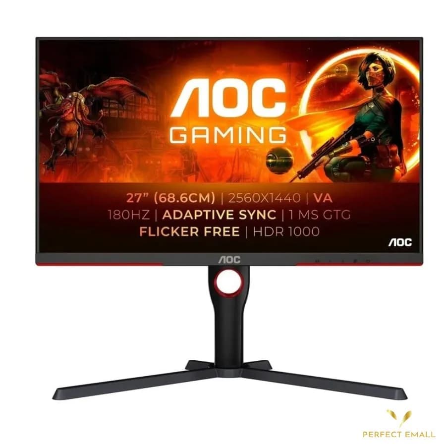 AOC Q27G3XMN 27” Gaming Monitor – 2560x1440 QHD, 180Hz, HDR1000, VA Panel