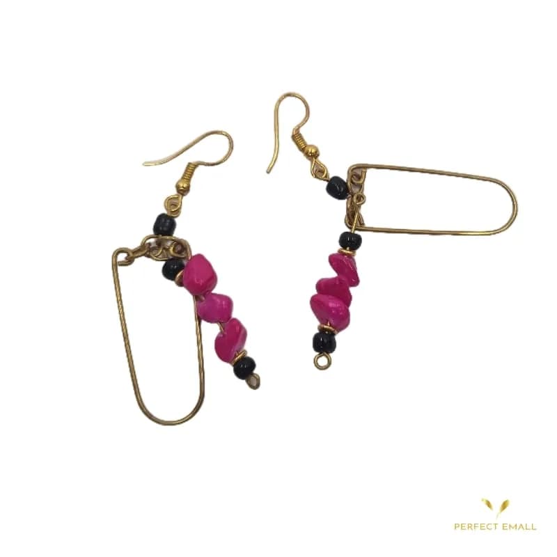 Copper Earrings Gemstone Purple