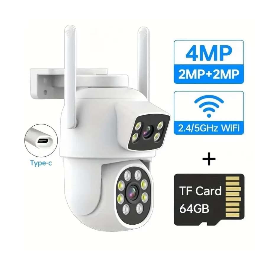 Wifi Smart Camera 4MP USB-C 64GB TF Outdoor Security Camera