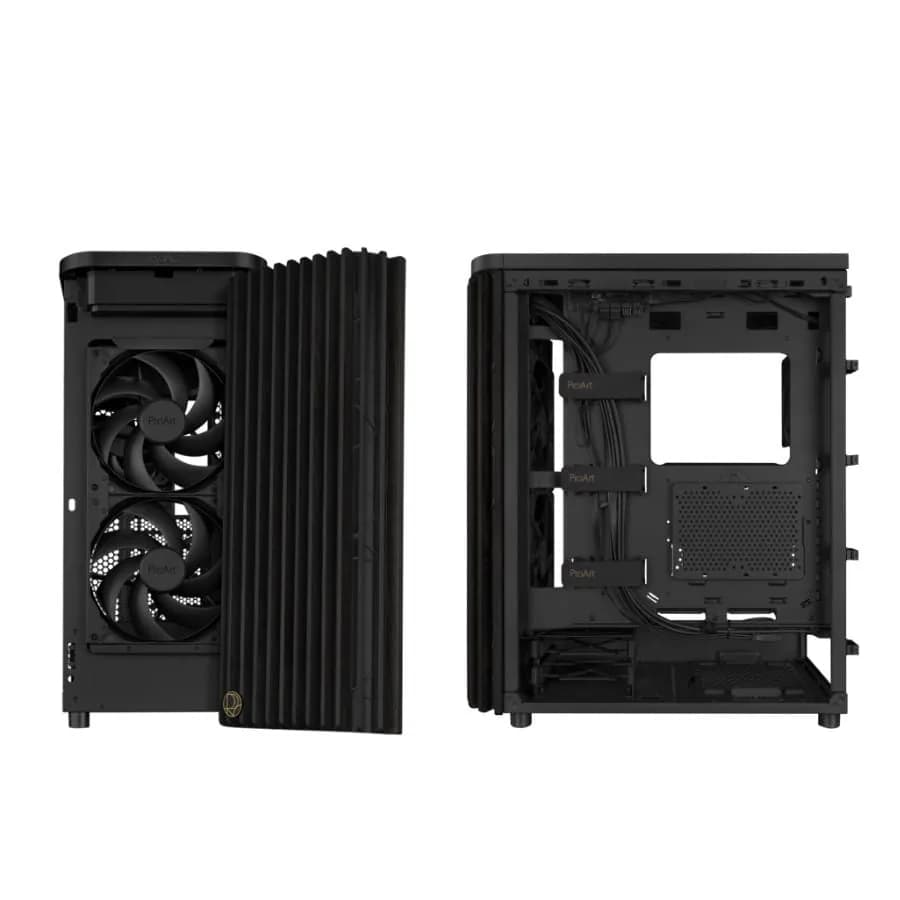 ASUS ProArt PA401 Case | Mid-Tower PC Case | Wood & Metal Design | PWM Fans | Black