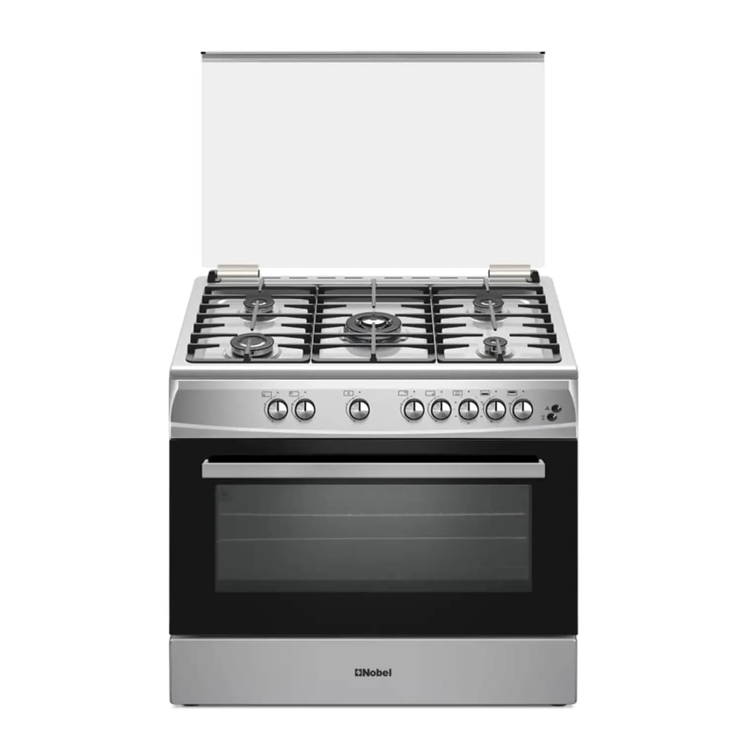 Nobel 5 Gas Burner Cooker Stainless Steel Finish, NGC9696, 90 x 60 cm