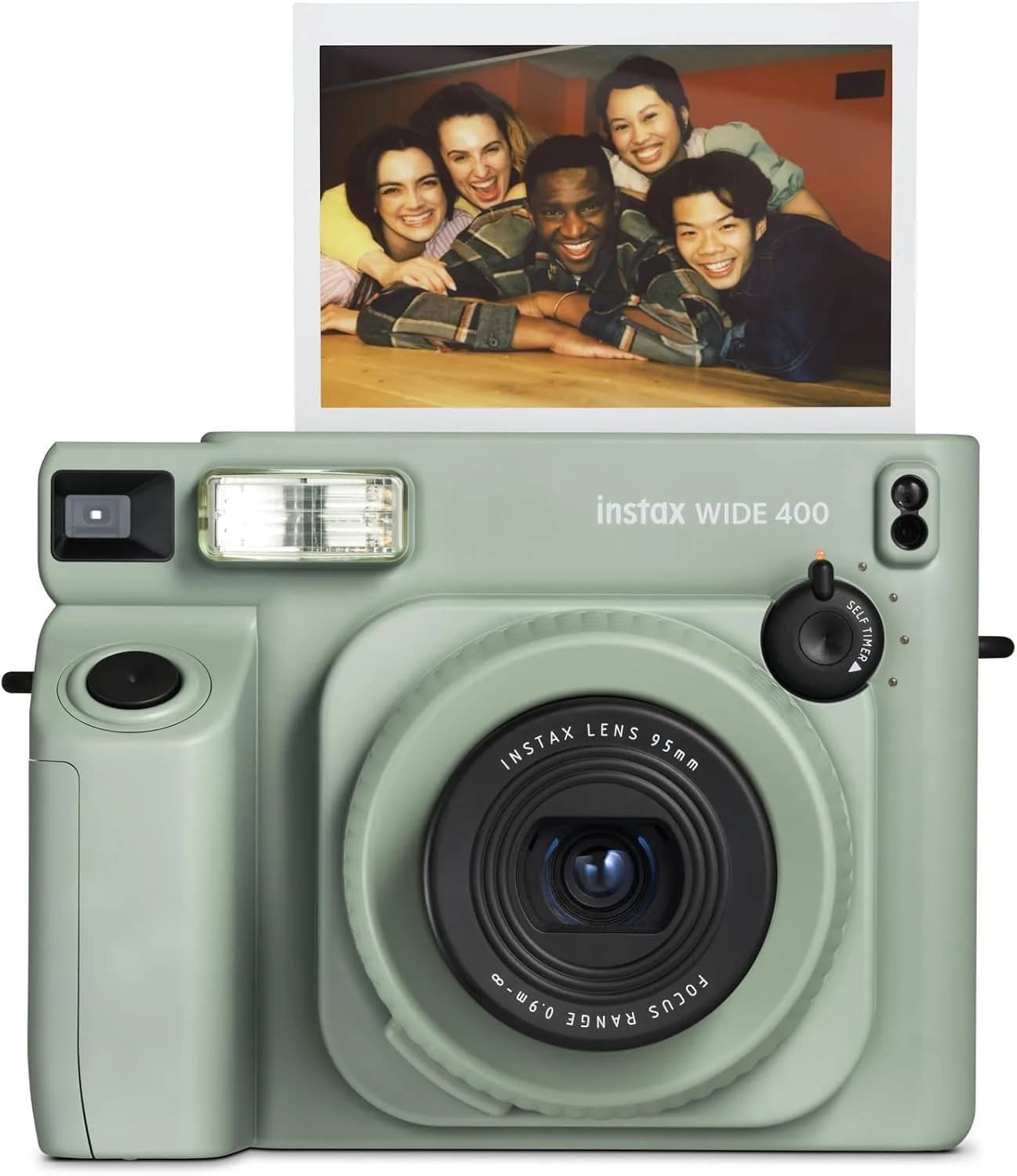 instax WIDE 400 instant camera, Automatic exposure and flash control, WIDE picture format, tripod socket, Green, Film sold separately