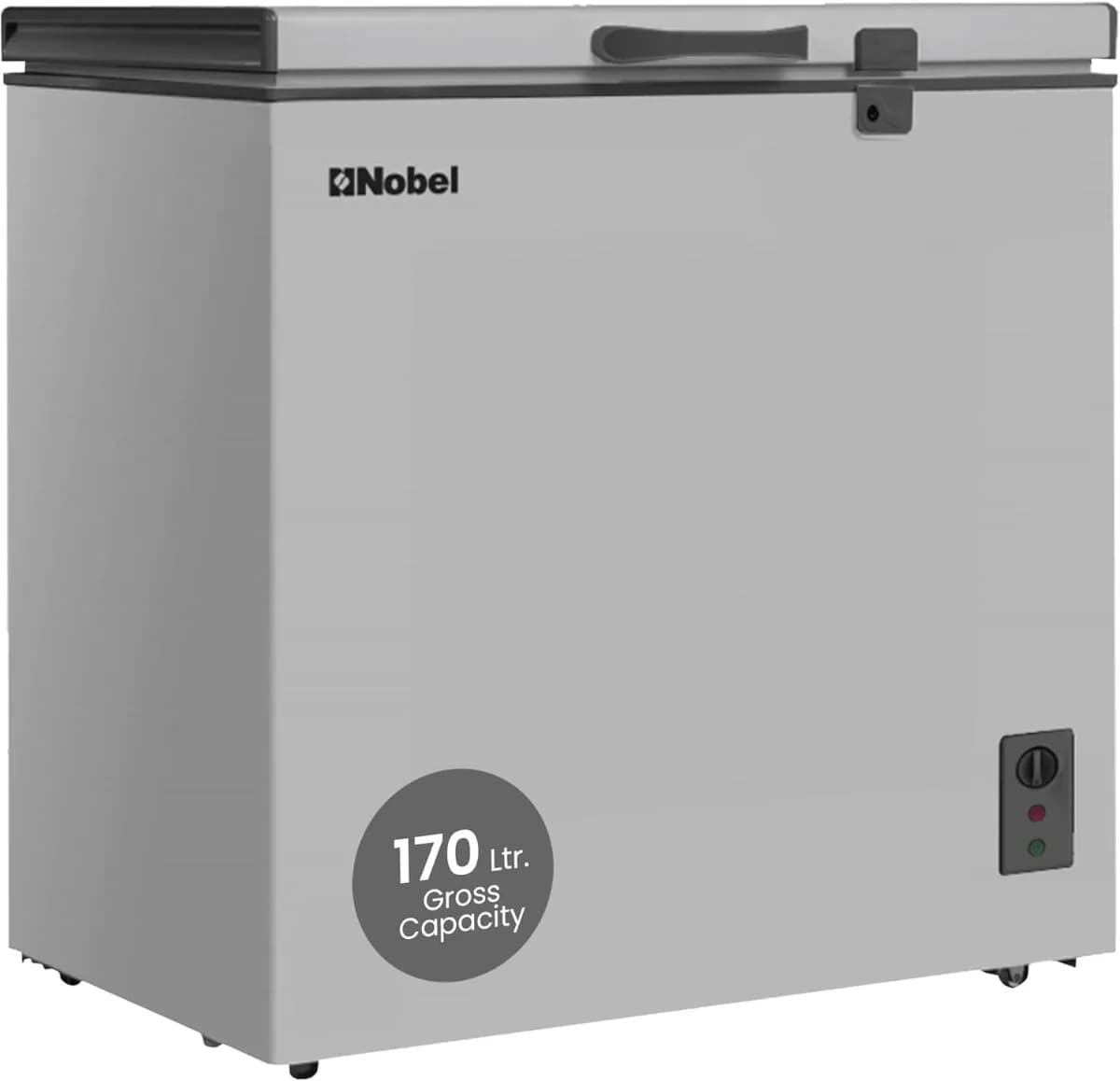 3 % NOBEL Single Door Freezer Silver 150 Litre GAS R600A Lock and Key NCF171RH