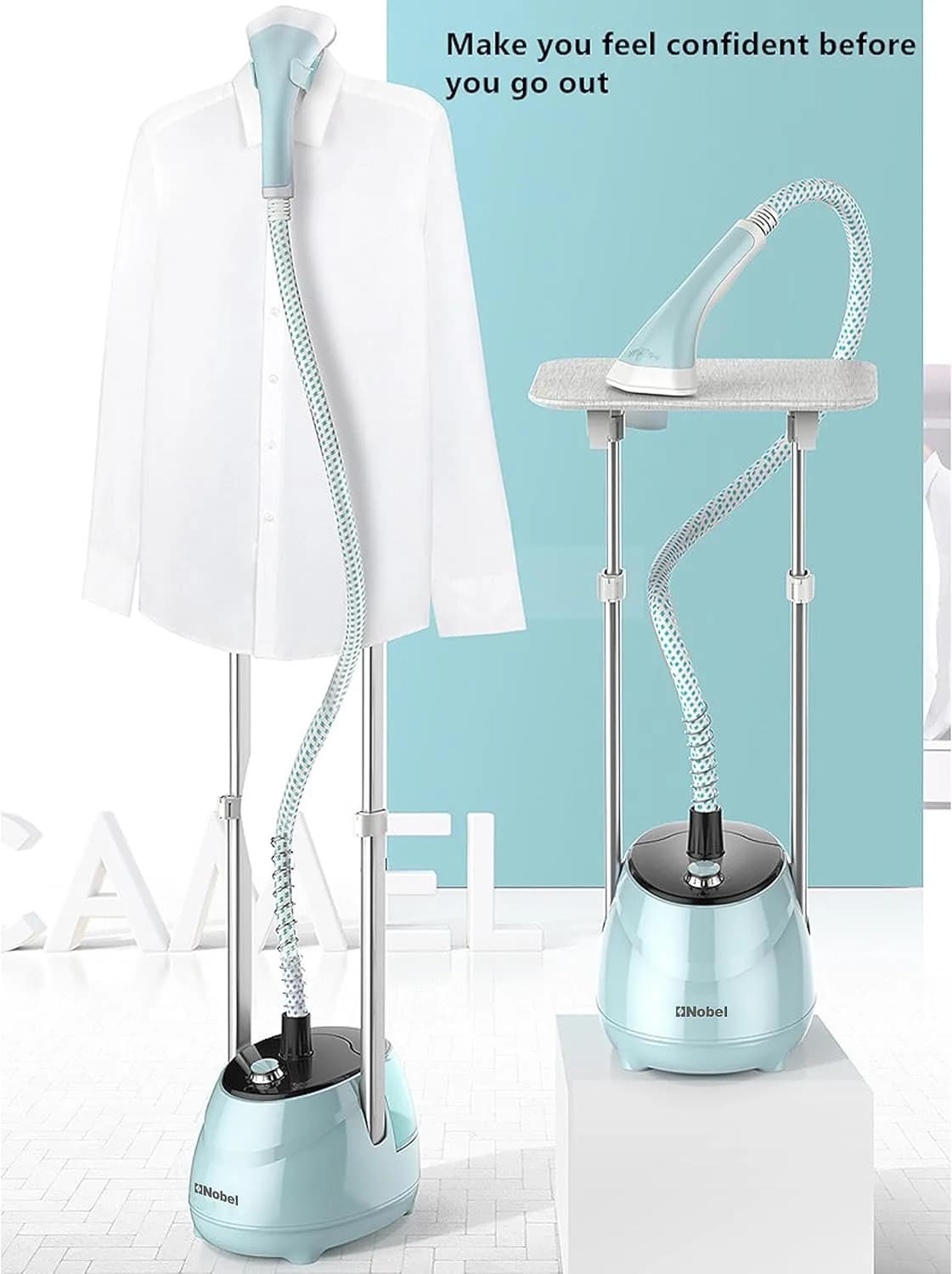5 % Nobel Garment Steamer with Adjustable Telescopic Pole & 50 Minutes of Steady Steam Output to Remove Stubborn Wrinkles, 35g/min Steam Flow 1800W 1.8L NGS45 "Min 1 Year Manufacturer Warranty"