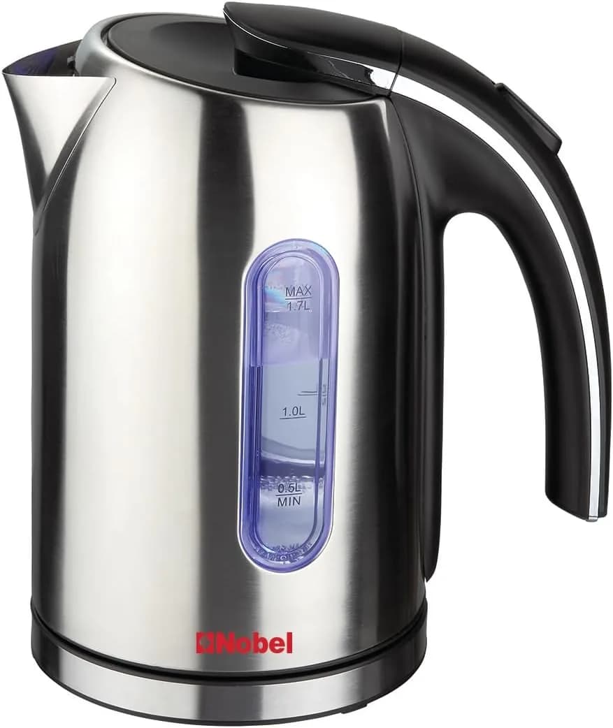 Nobel 1.7 Litre Stainless Steel Kettle, Dual Sided Water Window and Washable Filter with LED Light Removable & Washable Filter, Multi Safety NK17SS Sliver 1 Year Full Warranty