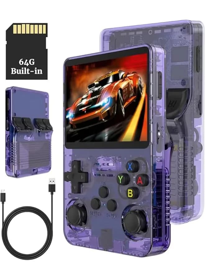 R36S Game Console 3.5 Inch Portable Retro Game Console Built-in 15000+ Games Open Source Linux System With 64GB Memory Card Video Games Console Toys And Games IPS Screen
