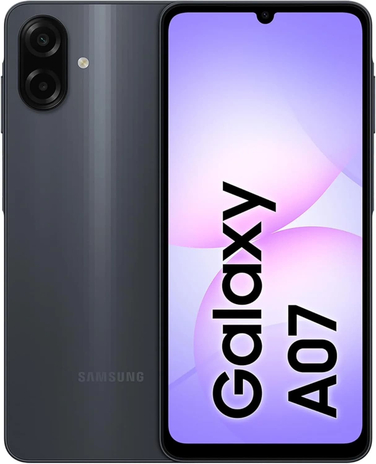 Samsung Galaxy A07 LTE, Android Smartphone, 64GB Storage, 4GB RAM, Black, 6x OS Upgrades, Large Display, 6nm Processor, Travel Adaptor Included