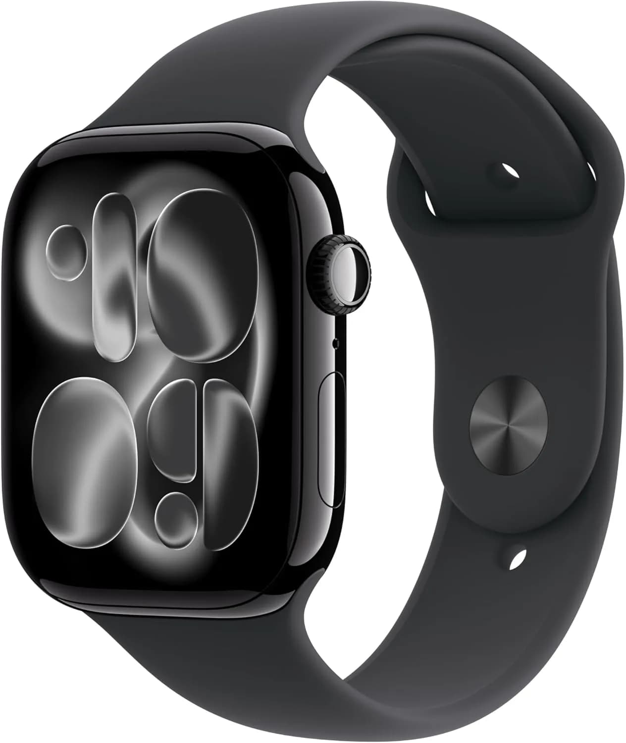 Apple Watch Series 11 GPS 46mm Smartwatch with Jet Black Aluminium Case with Black Sport Band S/M. Sleep Score, Fitness Tracker, Health Monitoring, Always-On Display, Water Resistant