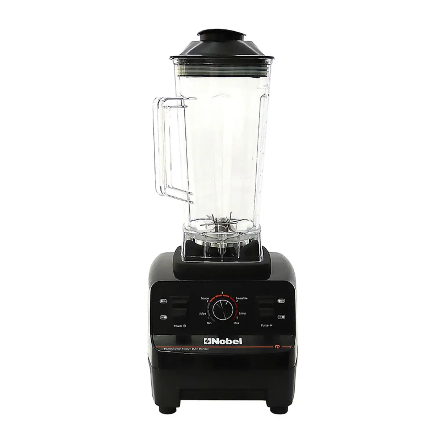 NOBEL TABLE TOP BLENDER BLACK 2 LITRES STEPLESS SPEED CONTROL + PULSE PLASTIC BODY STAINLESS STEEL BLADE OVER HEAT PROTECTION -NB550COM